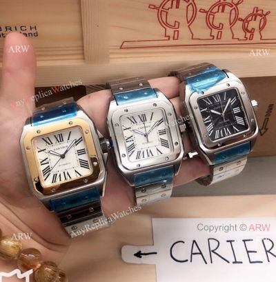 Copy Cartier Santos White Roman Face Watches 38mm